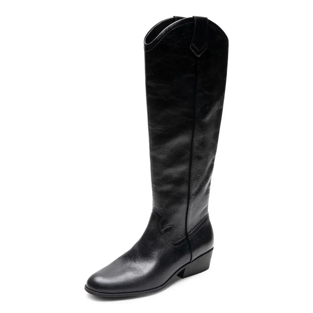 AEROSOLES WOMEN CADENCE BLACK BURNISHED LEATHER 8.5 MEDIUM